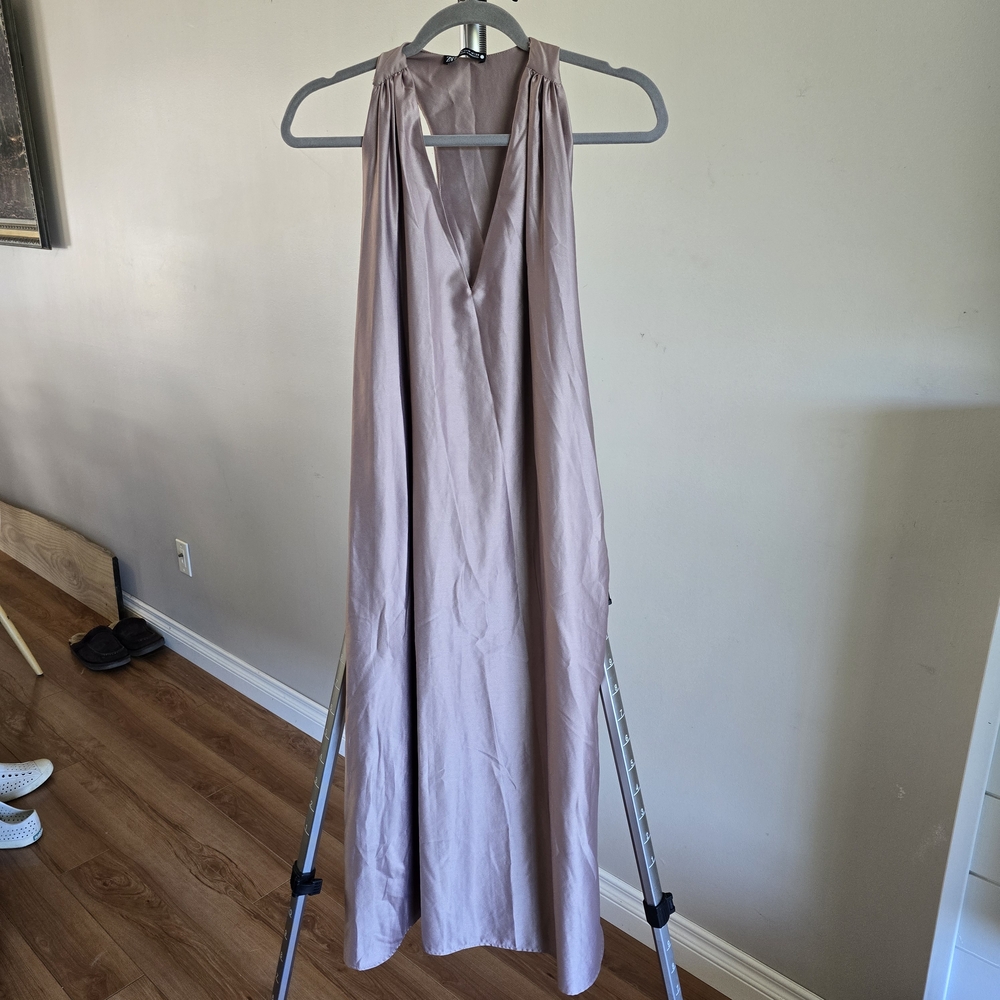 Zara Dusty Purple Satin Dress